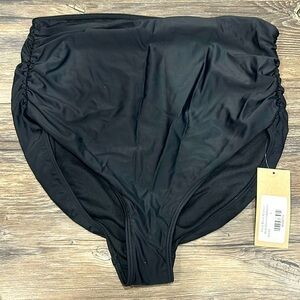 Large Black High-Waisted Swim Bottoms